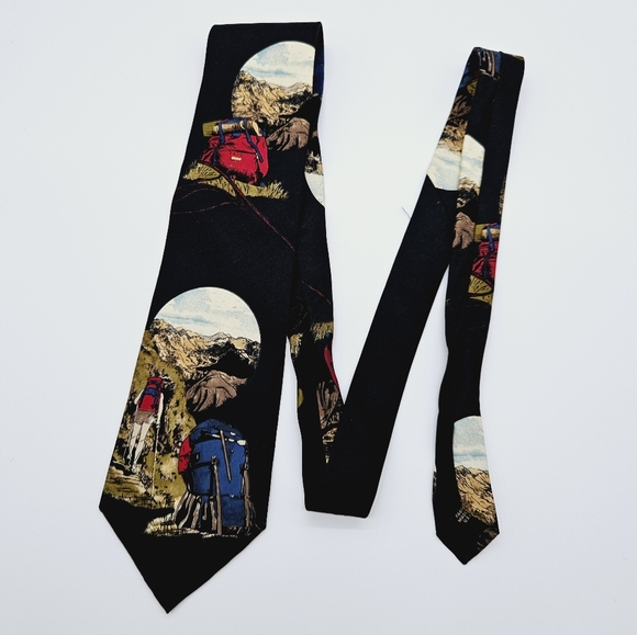 STRUCTURE | 100% silk backpacking hiking gorpcore mountain scenery neck tie - Picture 2 of 3